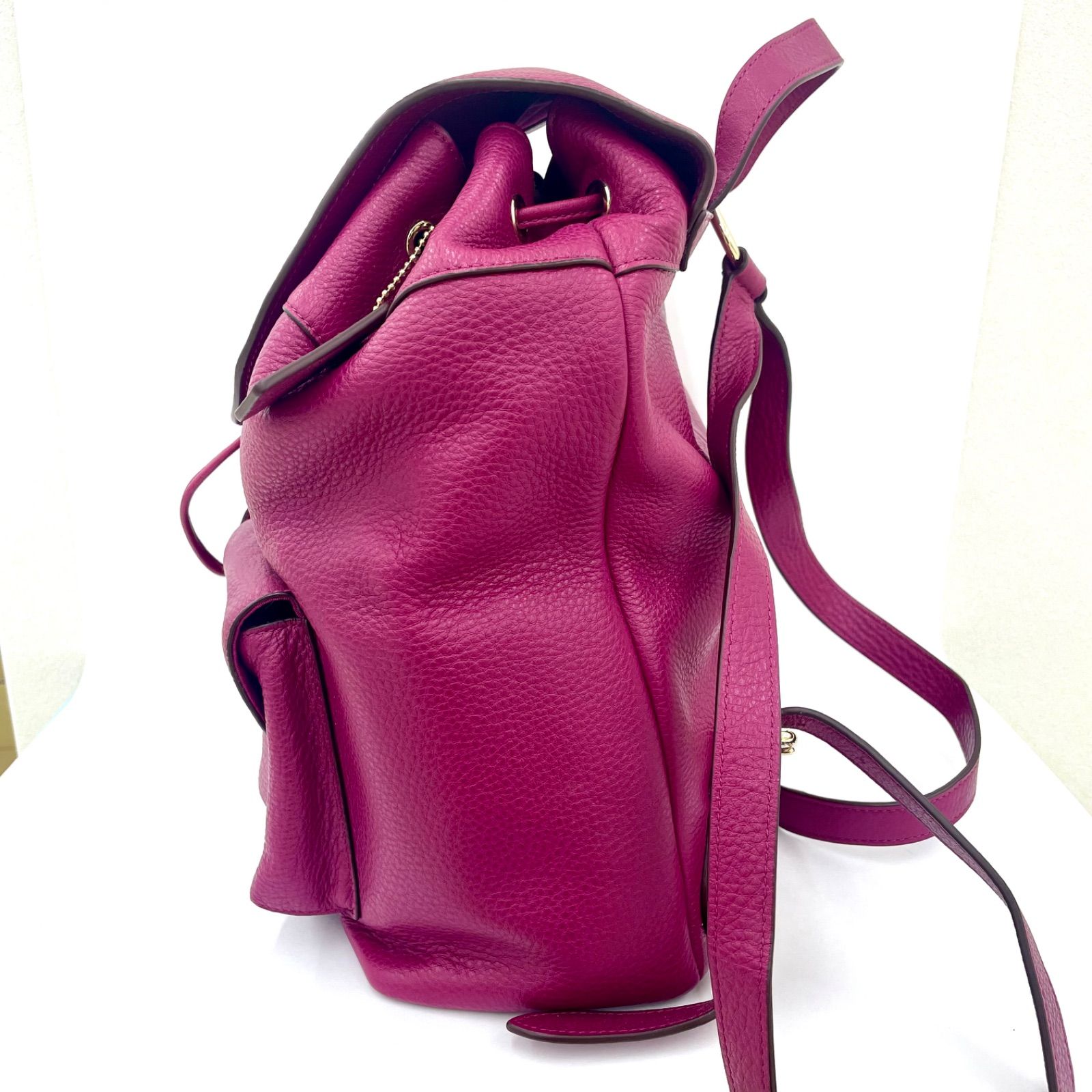 コーチ COACH レザー リュック パープル - メルカリ
