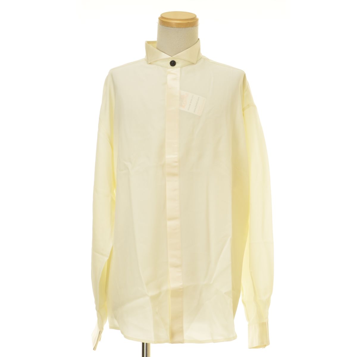 GIANNIVERSACE】80～90s イタリア製 シルク混モーニング長袖シャツ  