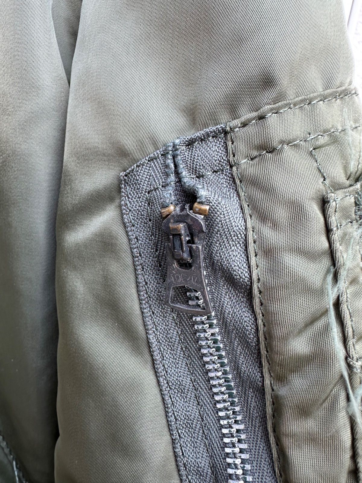 ALPHA INDUSTRIES MA-1 ‘80s made in U.S.A アメリカ製 IDEALジッパー Mサイズ ビンテージ セージグリーン KANDAIZUMI_COM