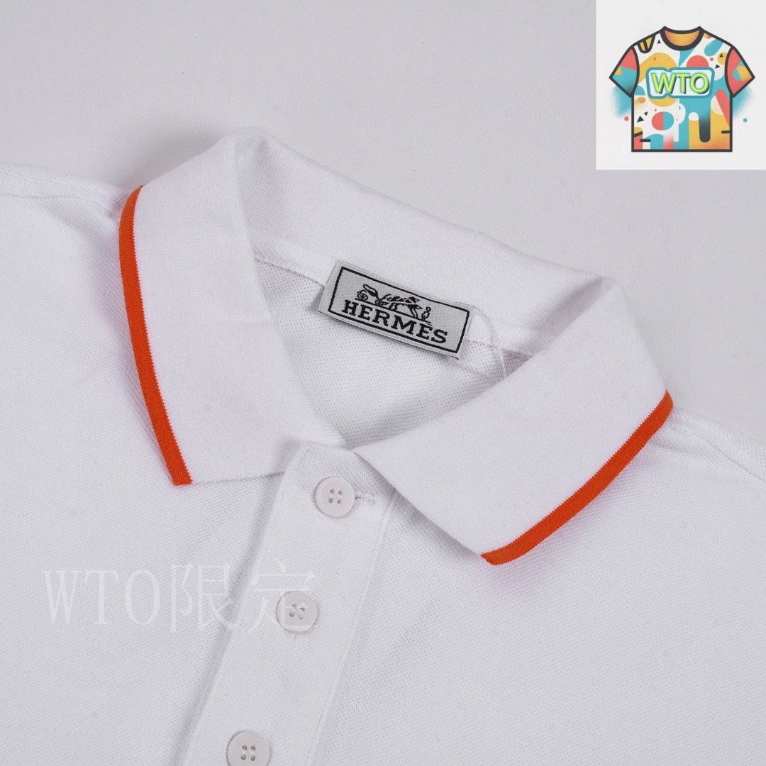 HERMES ストライプ ポロシャツ L H embroidered buttoned polo shirt | Hermès USA