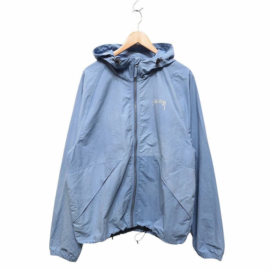 美品 STUSSY Stussy ステューシー Wave Dye Beach Shell Jacket ウェーブダイ加工 ビーチ シェルジャケット  ナイロンジャケット ブルー - メルカリ