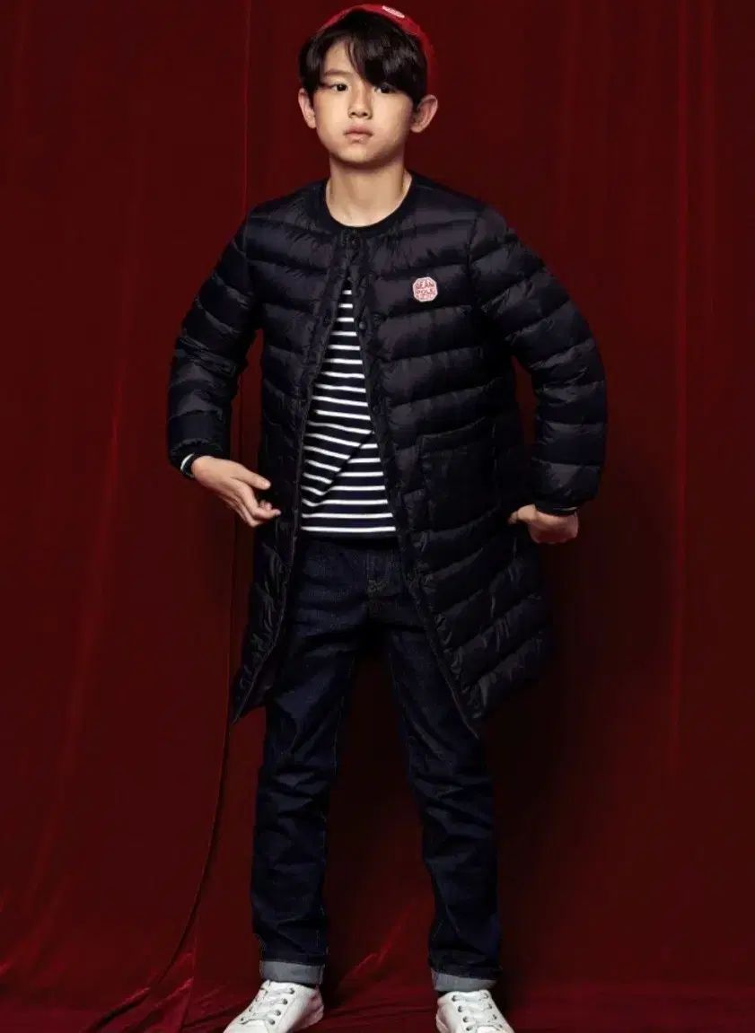 ビーンポール キッズ リバーシブル グースダウン ユニセックス ダウンジャケット ロング丈 155サイズ