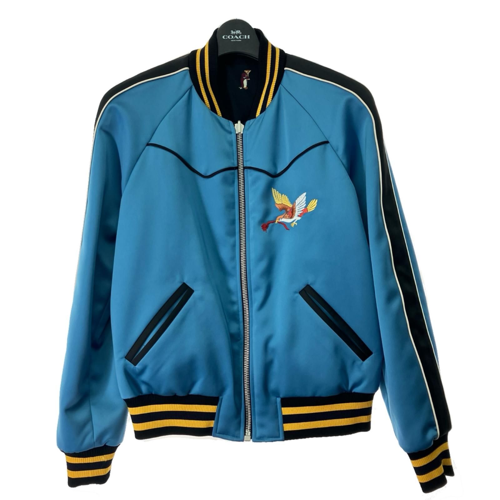 $$ COACH コーチ リバーシブルスカジャン ペンギン Mサイズ 26732 スカイブルー