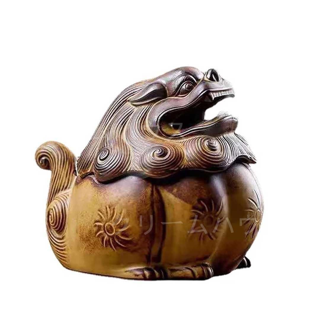 香炉 獅子 瑞獣柄　銅製 置物 開運 風水 古美術 インテリア　アンティーク 瑞獣獅子銅香炉 香道具 工芸品 美術品 置物 - メルカリ