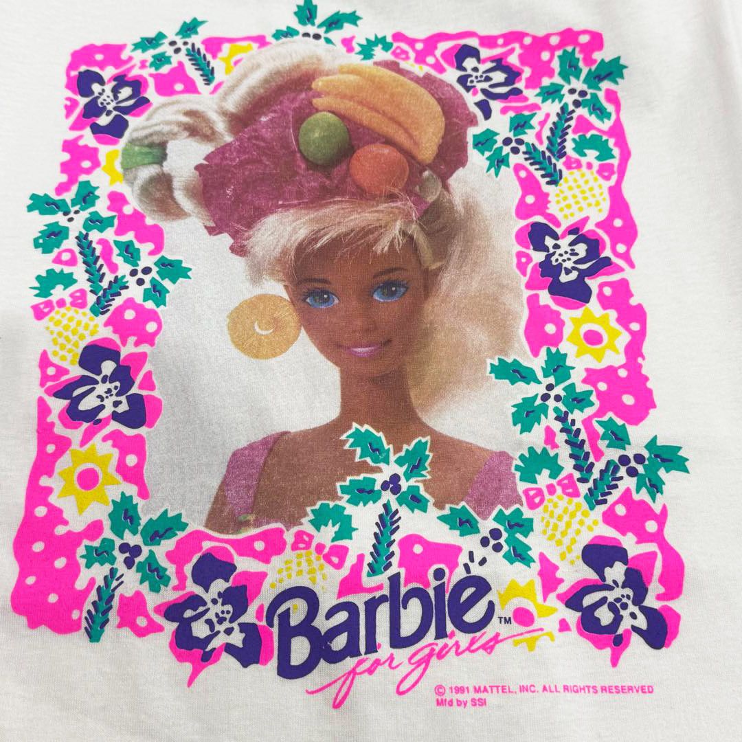 90年代 小売業者 Barbie バービー 半袖Tシャツ ホワイト (メンズ XL