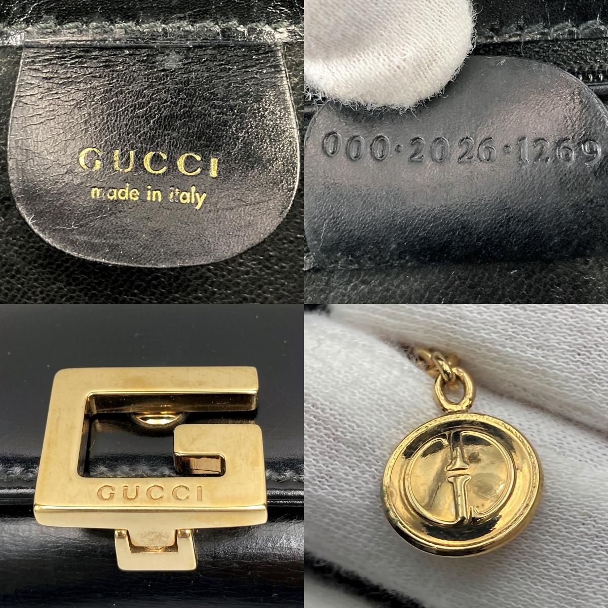 Gucci グッチ 000・2026 オールドグッチ ハンドバッグ レザー ブラック