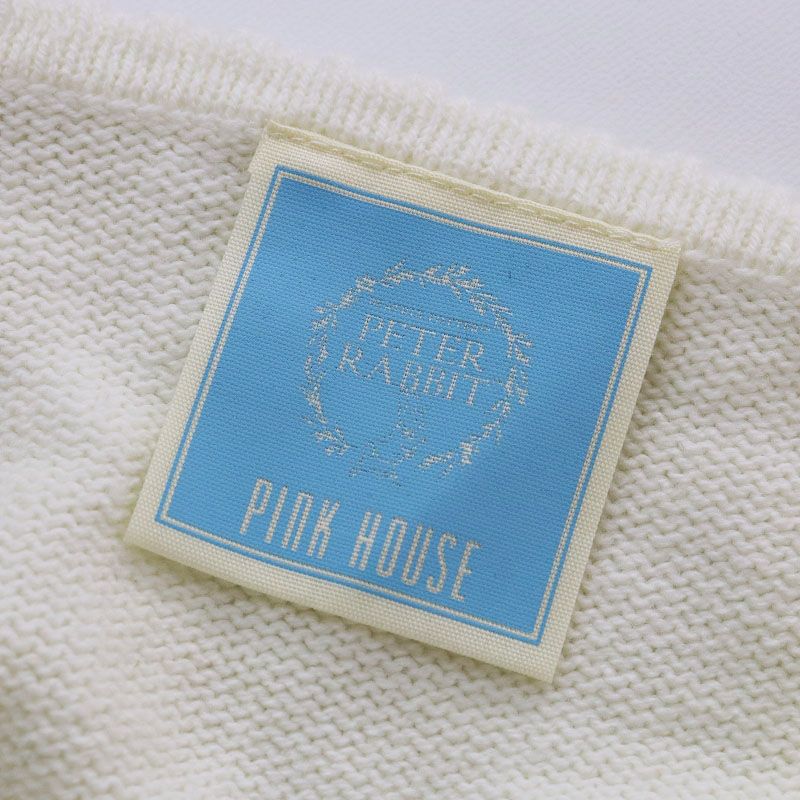 美品 2018SS PINK HOUSE ピンクハウス ピーターラビット 刺繍 クルーネックニットプルオーバー  /アイボリー【2400013540261】