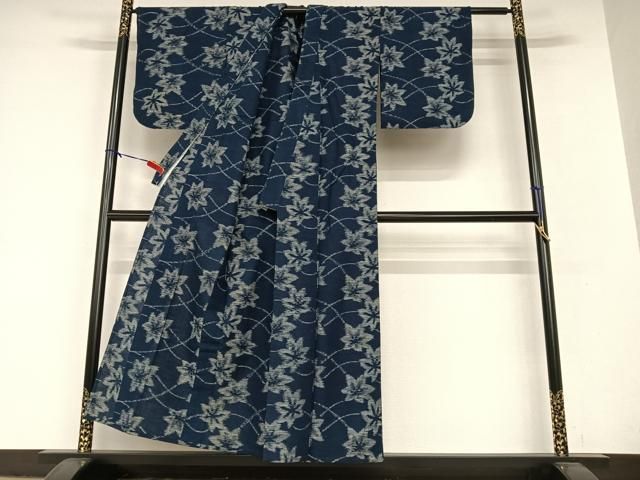 平和屋着物▽久留米絣　単衣　舞葉文　楓　綿　逸品　AAAV7264zg 平和屋着物▽久留米絣 単衣 舞葉文 楓 綿 逸品 AAAV7264zg - メルカリ