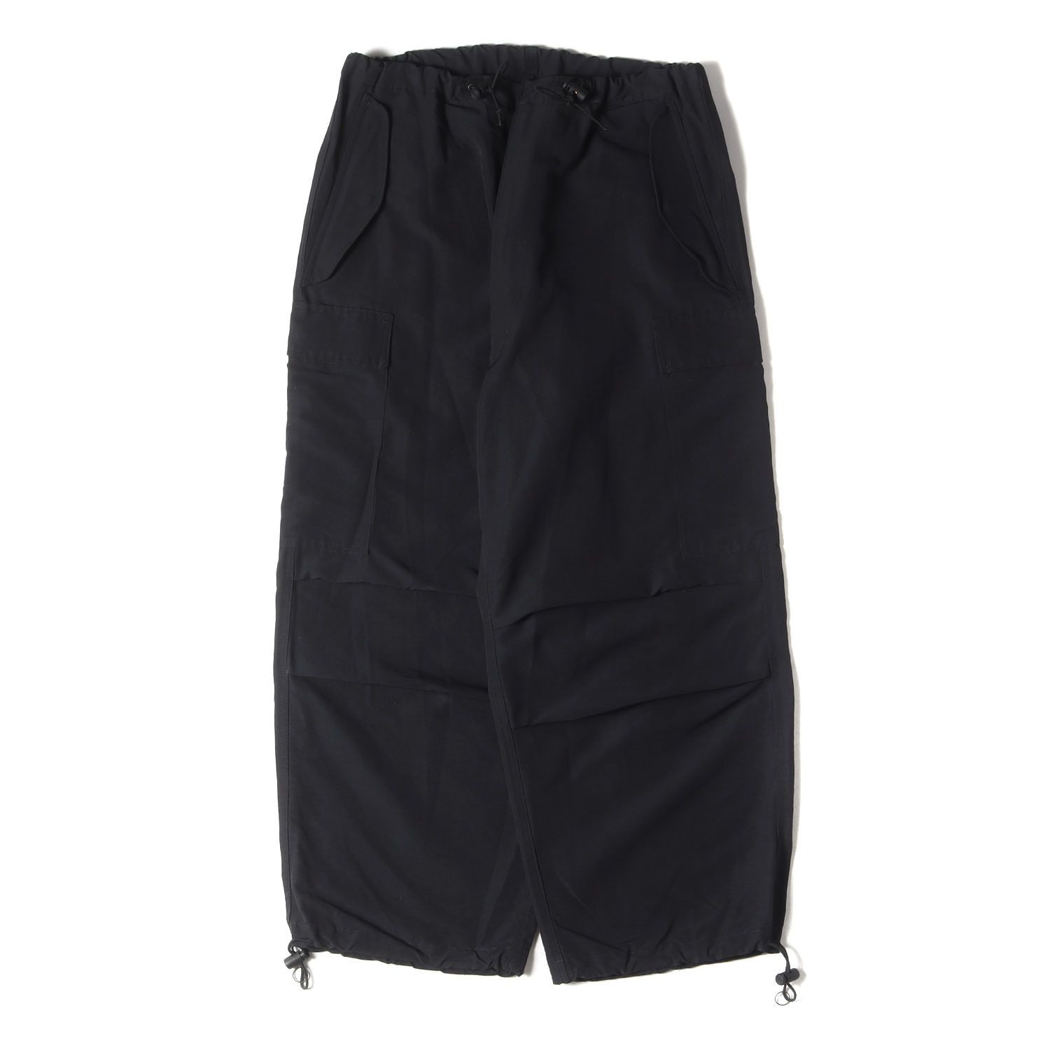Yohji Yamamoto(Ys) ヨウジヤマモト パンツ サイズ:3 コットンナイロン イージー カーゴ パンツ (MF-P28-603) / ジッパーフライ Ys for men ブラック 黒 日本製 ボトムス ズボン【メンズ】