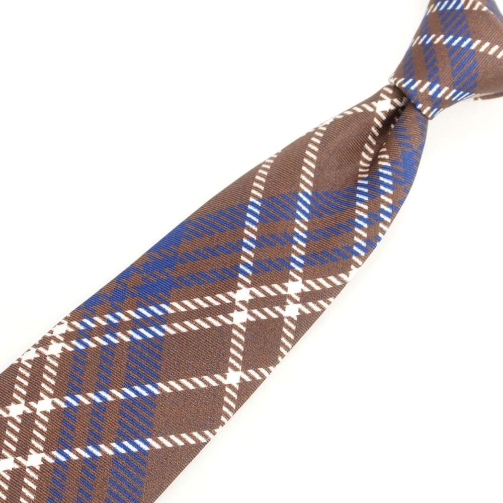 中古】ルイジ ボレッリ Luigi Borrelli シルク プリント チェック柄