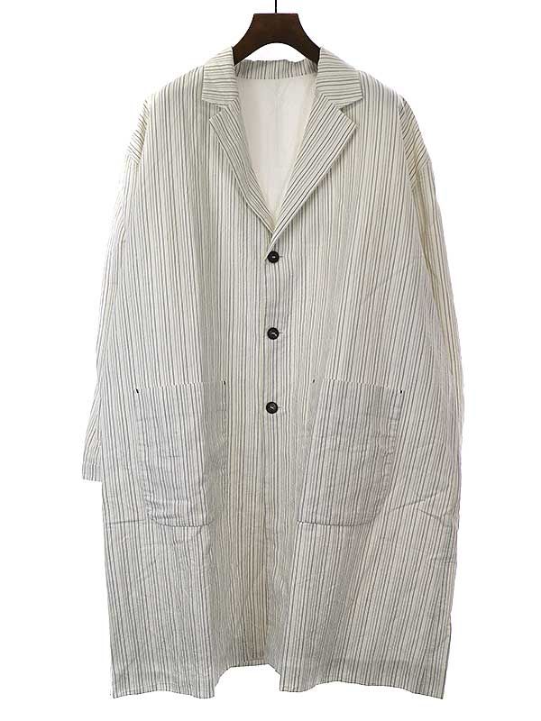 未使用新品 Bergfabel バーグファベル Moon CoatサイズM Bergfabel バーグファベル MOON COAT ストライプムーンコート ホワイト