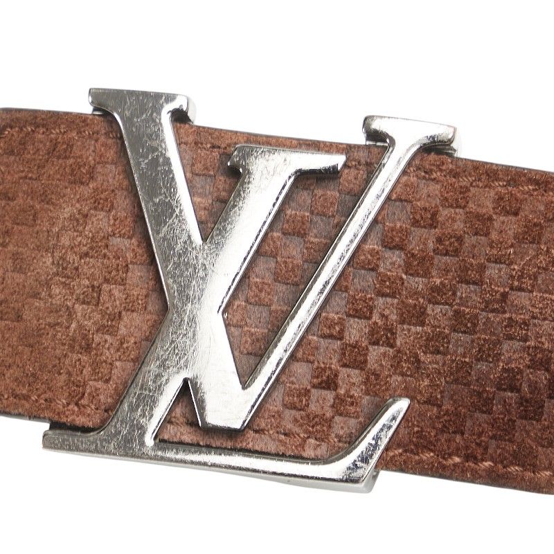 ルイ ヴィトン サンチュール LVイニシャル ベルト サイズ：90/36 M6876 ブラウン ブラック スウェード レザー メンズ LOUIS  VUITTON【1-0181841】 - メルカリ