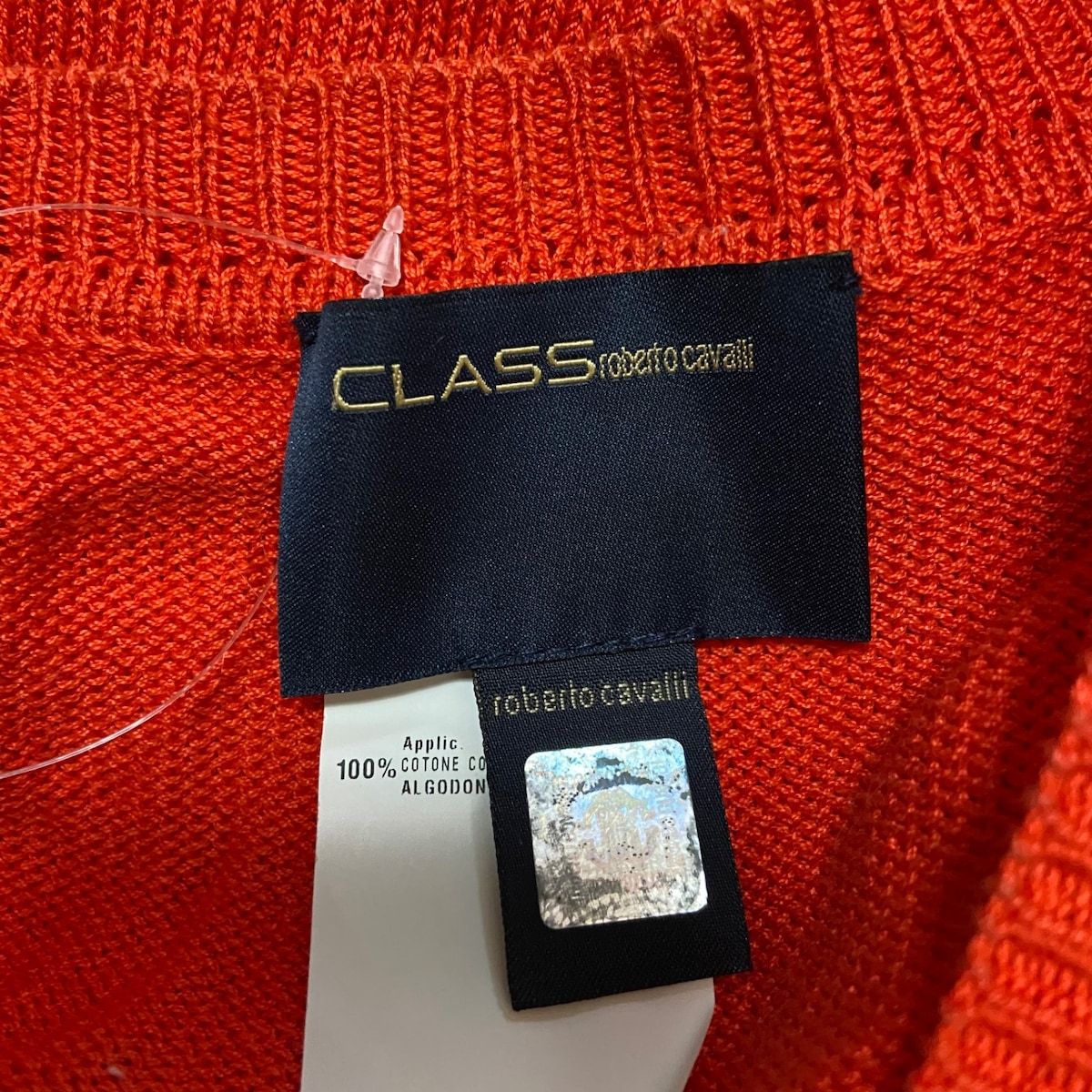 CLASS roberto cavalli(クラスロベルトカヴァリ) カーディガン サイズl42 レディース レッド×ベージュ×マルチ  花柄/シースルー - メルカリ