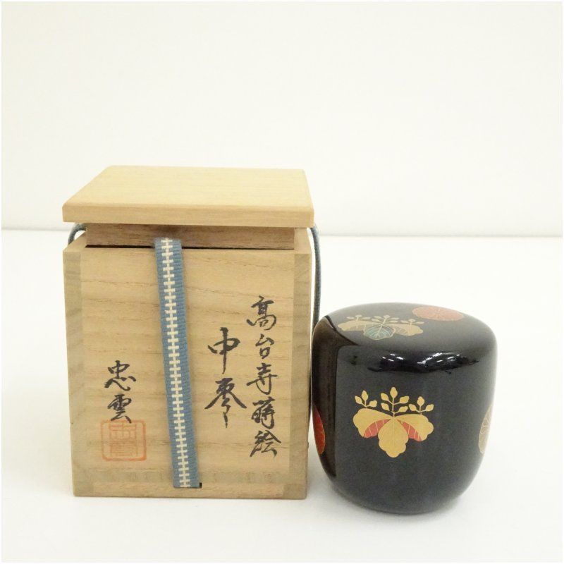 多田忠雲造 高台寺蒔絵中棗（共箱） 茶道 茶道具 おしゃれ 茶器 なつめ 茶入 薄茶器 薄茶 薄器 お茶 茶 抹茶 抹茶入れ 容器 骨董 3月 9月 10月 春秋