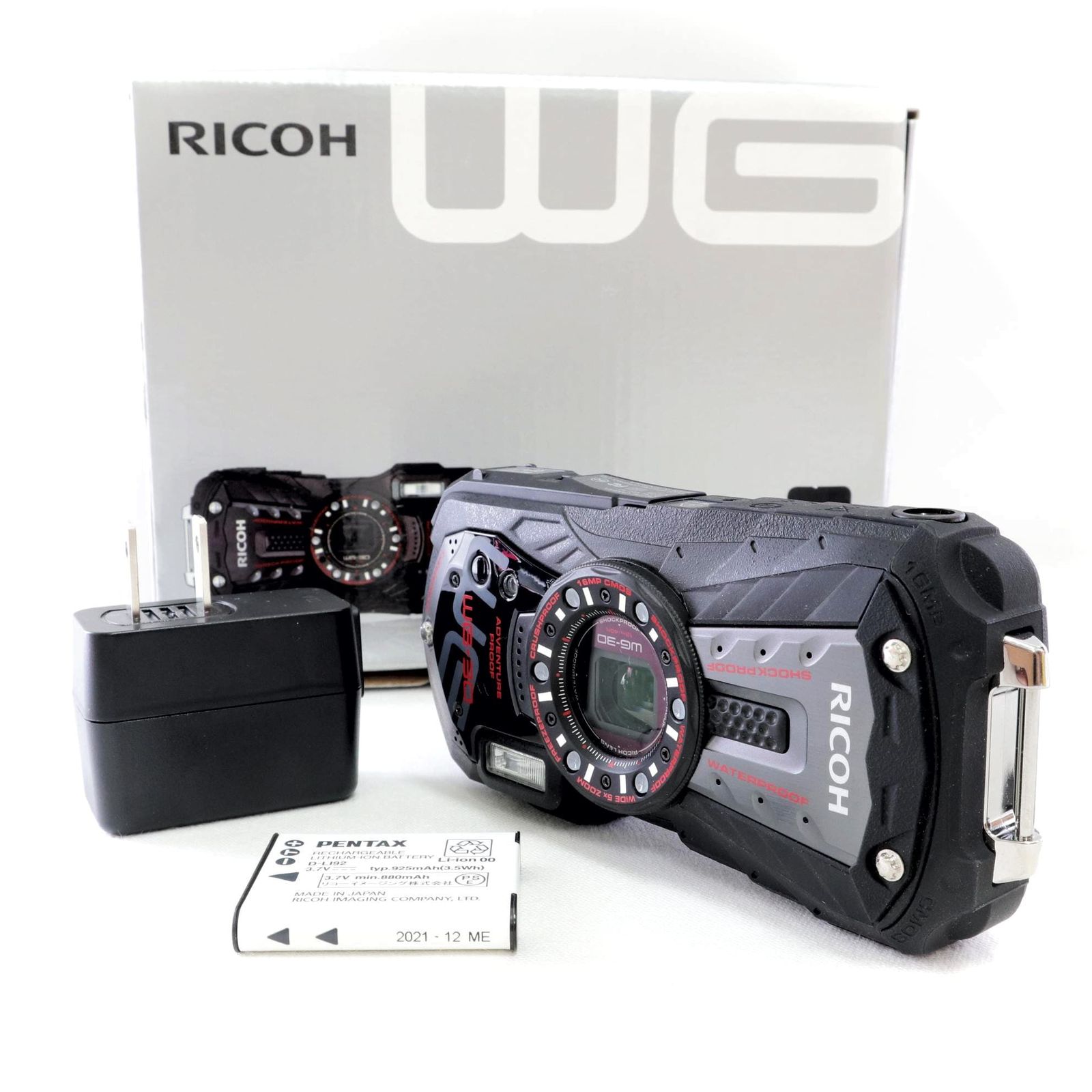 新品級》 防水 デジタルカメラ RICOH WG-30 CALSモード エボニー 