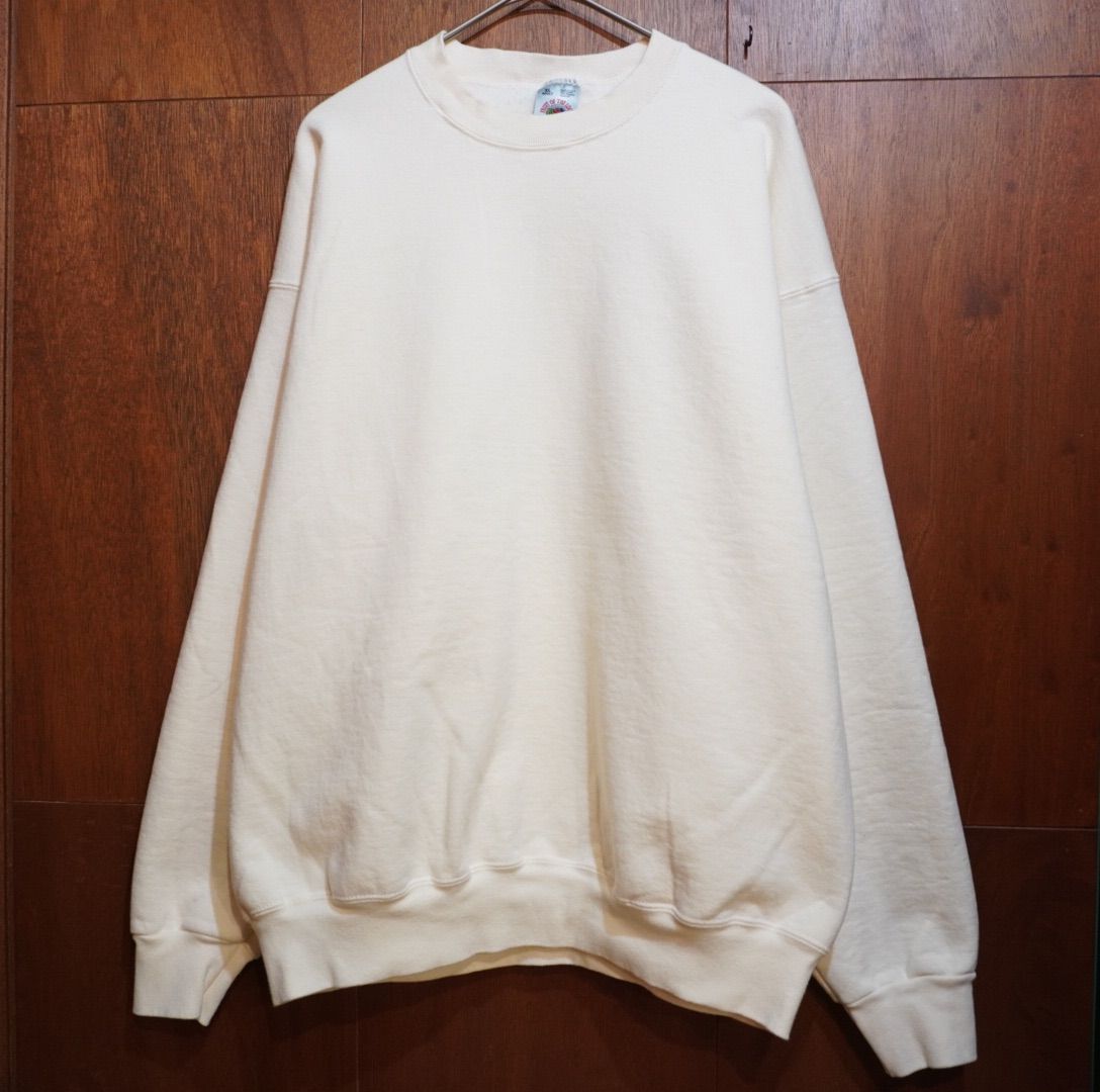 “Deadstock” USA製 90s Fruit of the Loom 裏起毛スウェット ホワイト