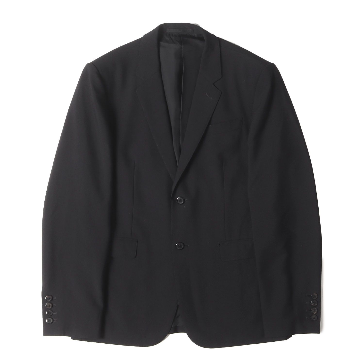LAD MUSICIAN ラッドミュージシャン ジャケット ブラック 黒 サイズ:42 | ナローラペル ウール 2B テーラードジャケット (2214-302) | 日本製 | アウター ブレザー 上着【メンズ】【中古】【K4601】 LAD MUSICIAN ラッドミュージシャン ジャケット ブラック 黒 サイズ:42