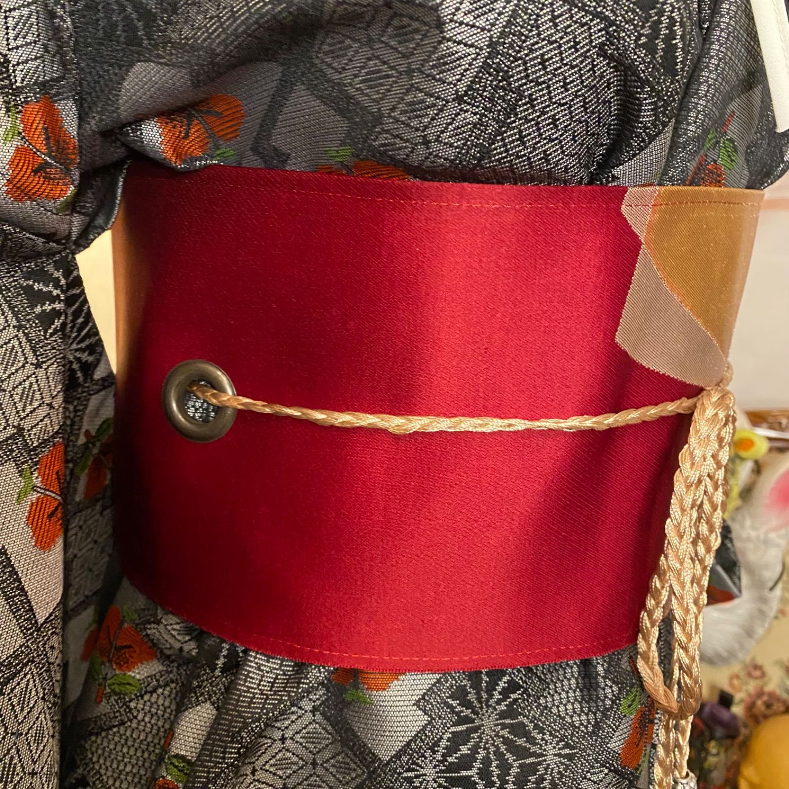 名古屋帯サッシュベルト付き