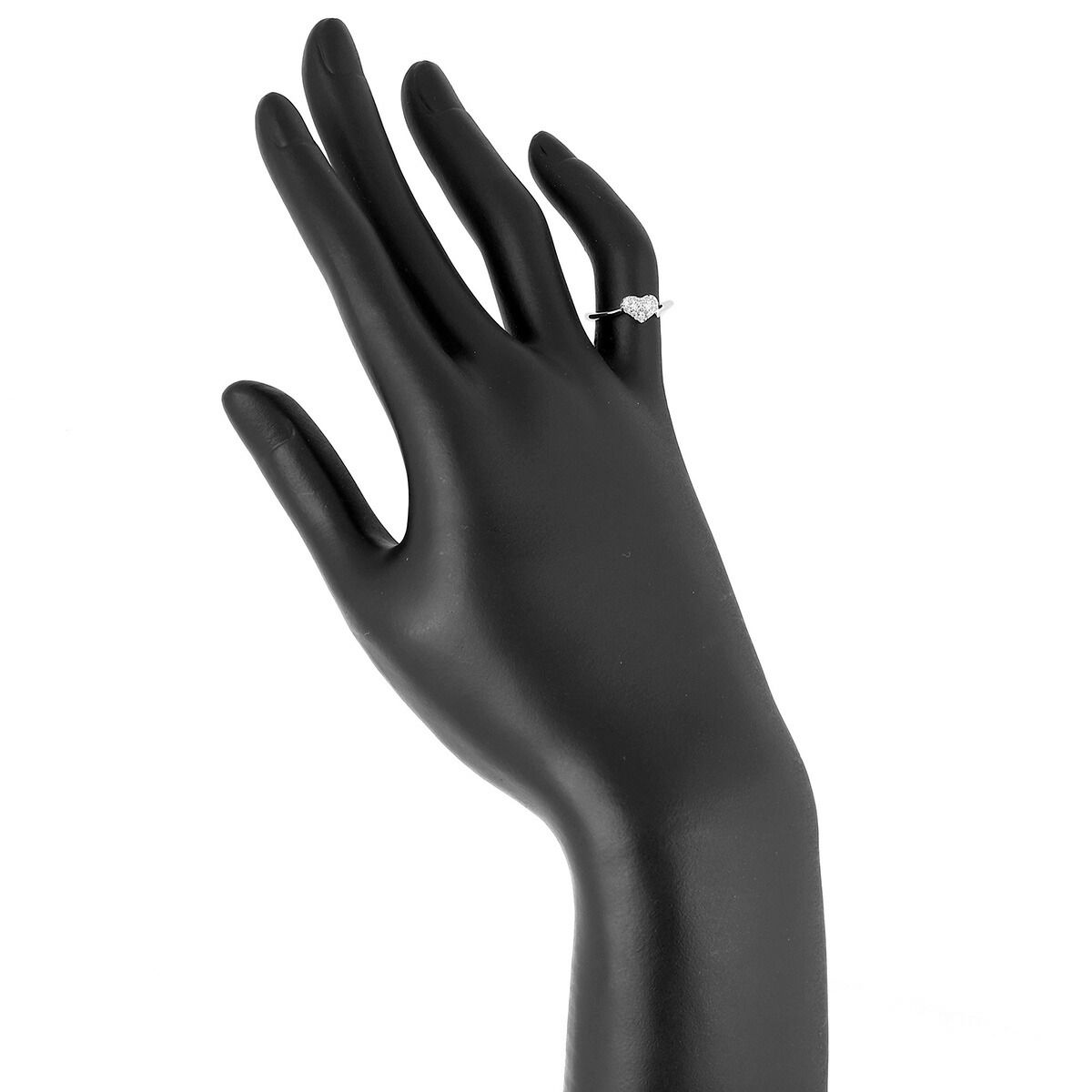 ダイヤモンド ホワイトゴールド K18WG ハートモチーフリング 指輪 5号  