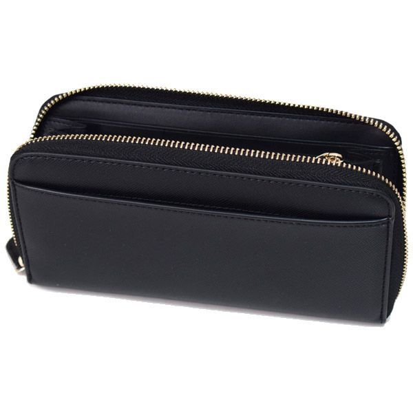 未使用ケイトスペード★ジッピーウォレット 長財布 エナメルレザー 本革 黒 箱入 kate spade NEW YORK ケイトスペード 財布 レディース 長財布
