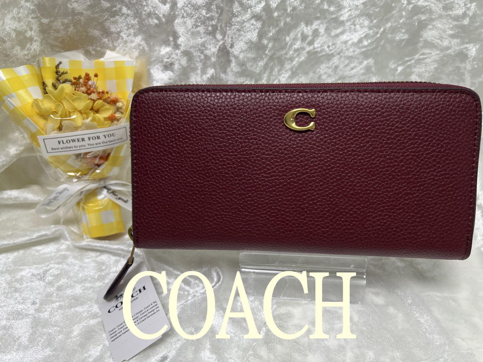 コーチ COACH 財布 長財布 ペブルド レザー ロゴ アコーディオン 