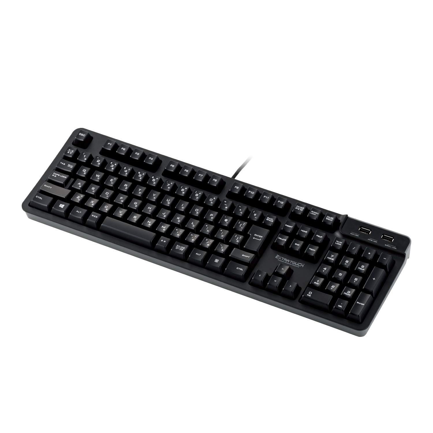 【数量限定】エレコム キーボード 有線 プレミアムメンブレン フルキーボード 1000万回高耐久 メカニカルライク USB2ポート付 ブラック TK-FCM094HBK