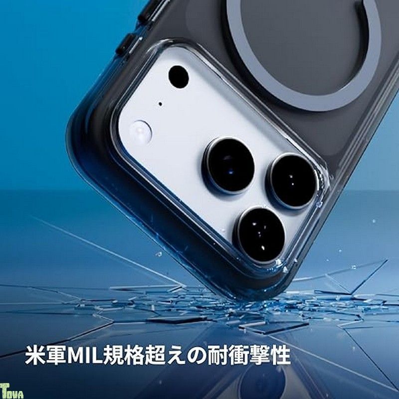RHINOSHIELD クリアケース MagSafe対応 iPhone 17 Pro Max 用 | 強力マグネット 軍用落下基準を超える 傷防止 耐衝撃の透明保護ケース - ノクターンブルー a