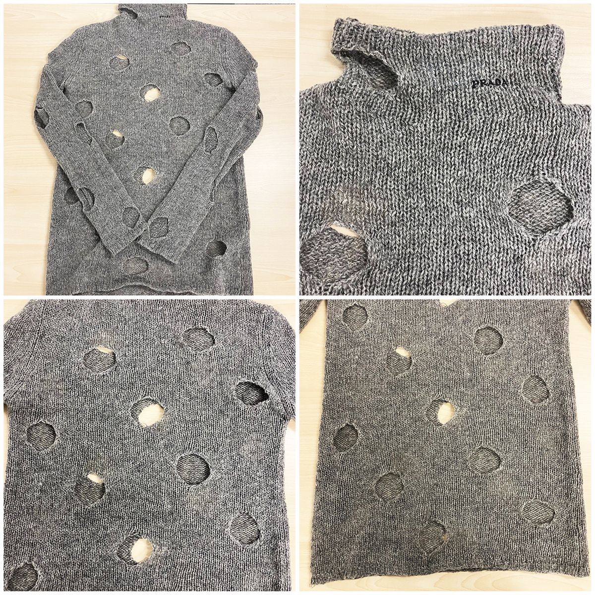 ［mama】【PRADA】モックネックボーダーニット セーター mama】【PRADA】モックネックボーダーニット セーター mama】【PRADA