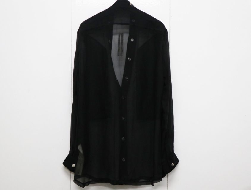 リックオウエンス RICK OWENS 24SS RU01D3287 ラリーフォグポケット 長袖シャツ サイズ46 ブラック シャツ トップス