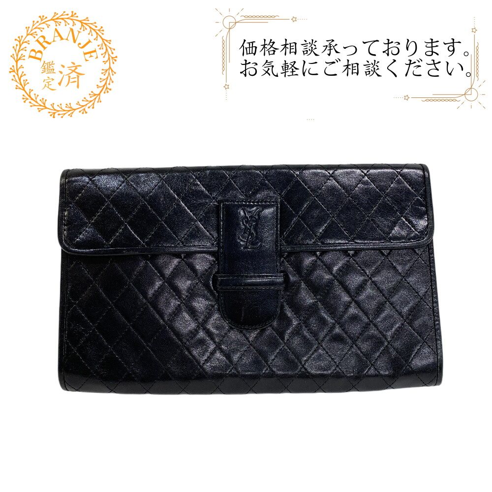 【SAINT LAURENT】モノグラム キルティング クラッチバッグ 5％OFF フォロワークーポン！！】YVES SAINT LAURENT イヴサン