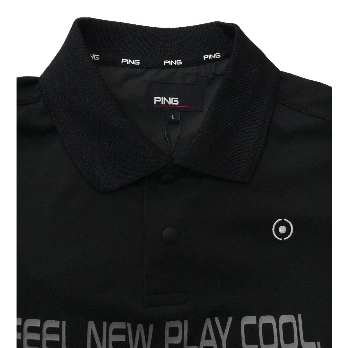 PING ピン ポロシャツ ブラック M 【新品、未使用】 定価15,400円 PING APPAREL】バイカラーニットポロシャツ ＜GOLD＞ (MENS