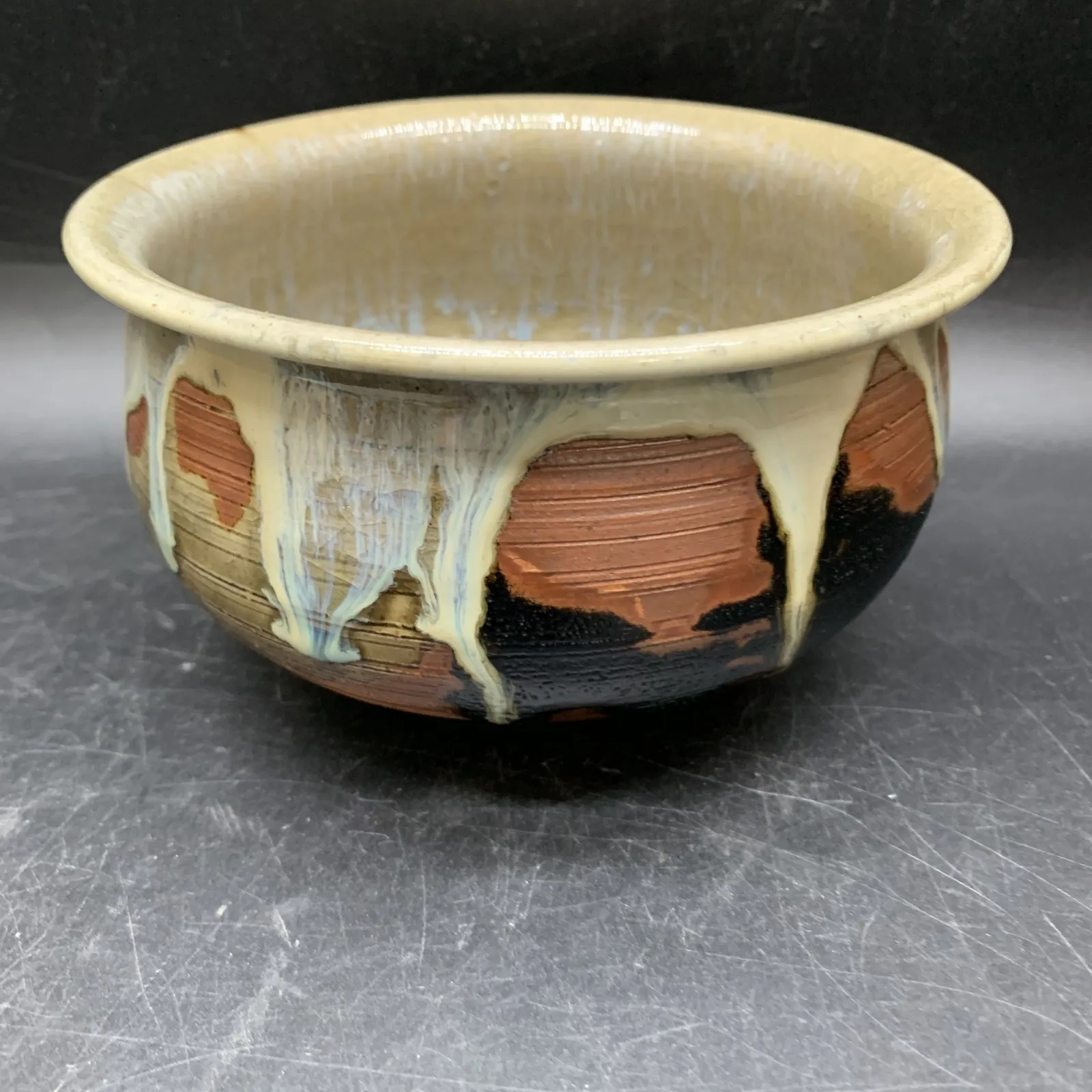 煎茶道具　黄銅　落葉壷　茶こぼし　建水　在銘　共箱　V　R8904 煎茶道具 黄銅 落葉壷 茶こぼし 建水 在銘 共箱 V R8904 2025