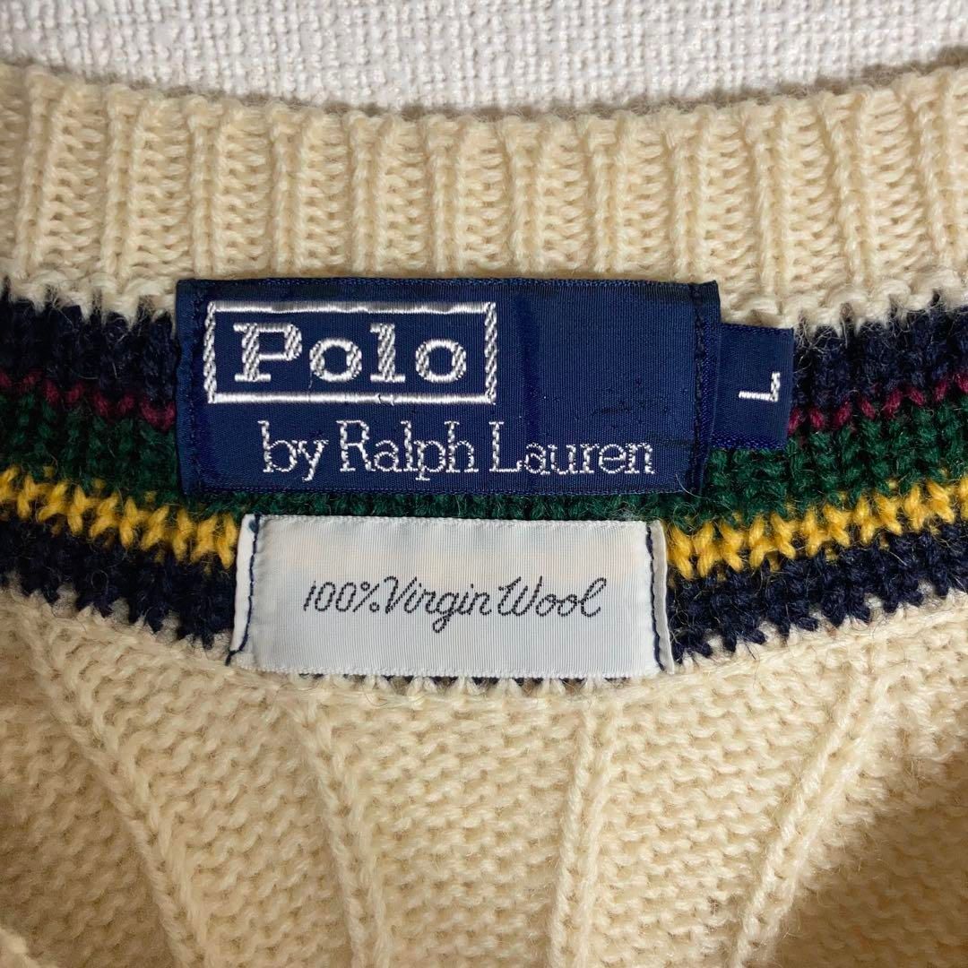 RALPH LAUREN チルデンニット ヴァージンウール ケーブル L. RALPH LAUREN チルデンニット ヴァージンウール ケーブル L