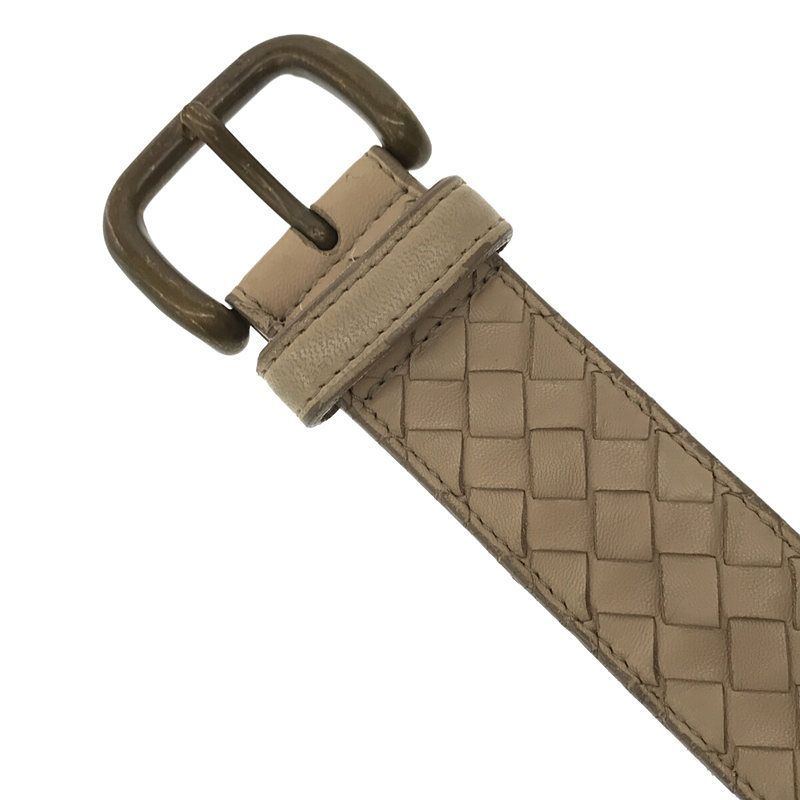 BOTTEGA VENETA / ボッテガヴェネタ | イントレチャート レザーベルト | 40 | ベージュ | メンズ BOTTEGA VENETA / ボッテガヴェネタ | イントレチャート レザーベルト