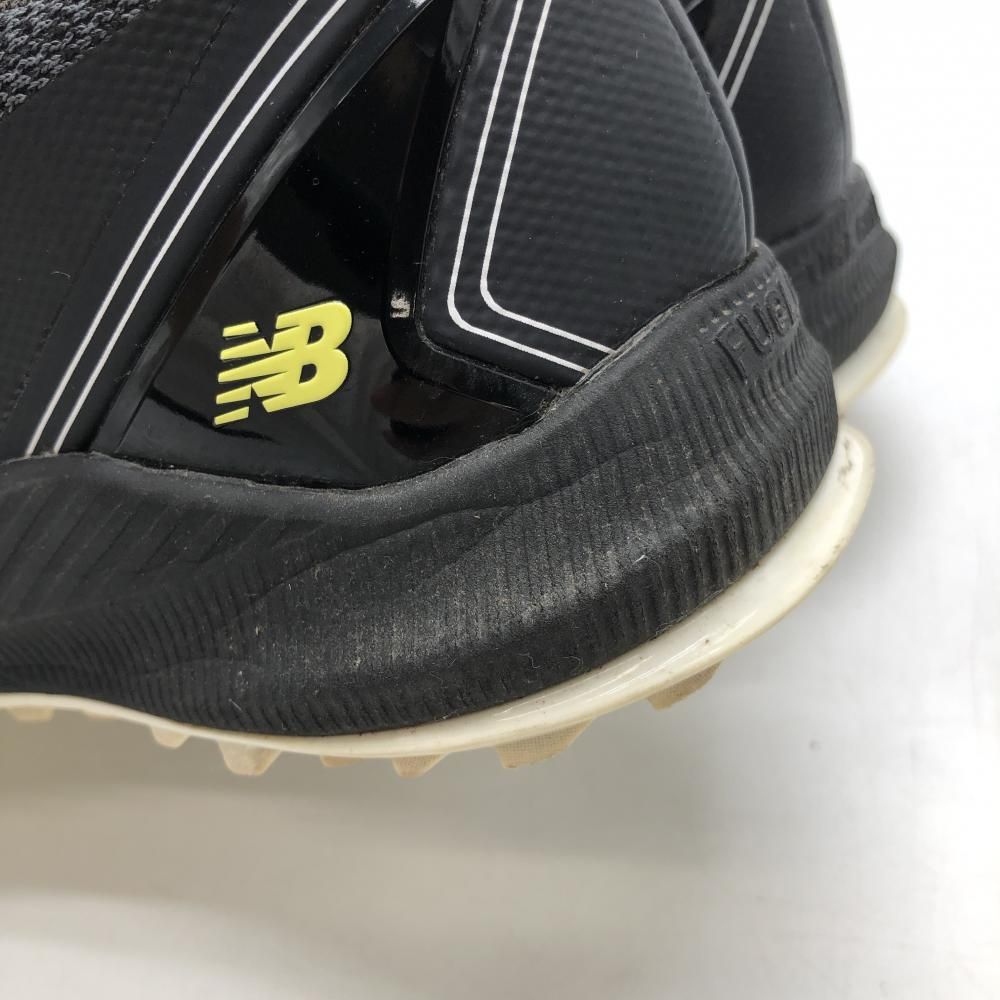 【美品】ニューバランス ゴルフシューズ 杢グレー×黒 スパイクレス ボア メンズ 25.0 ゴルフウェア New Balance