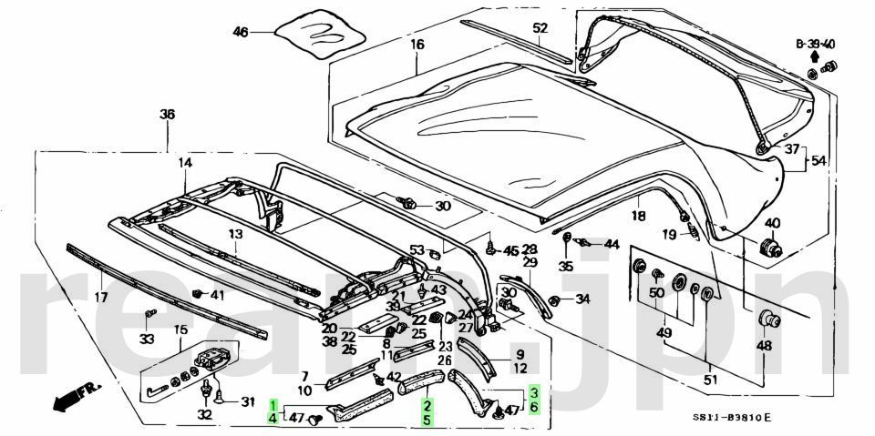 新品ホンダ純正 E-PP1 ビート ソフトトップ ウェザーストリップ サイド