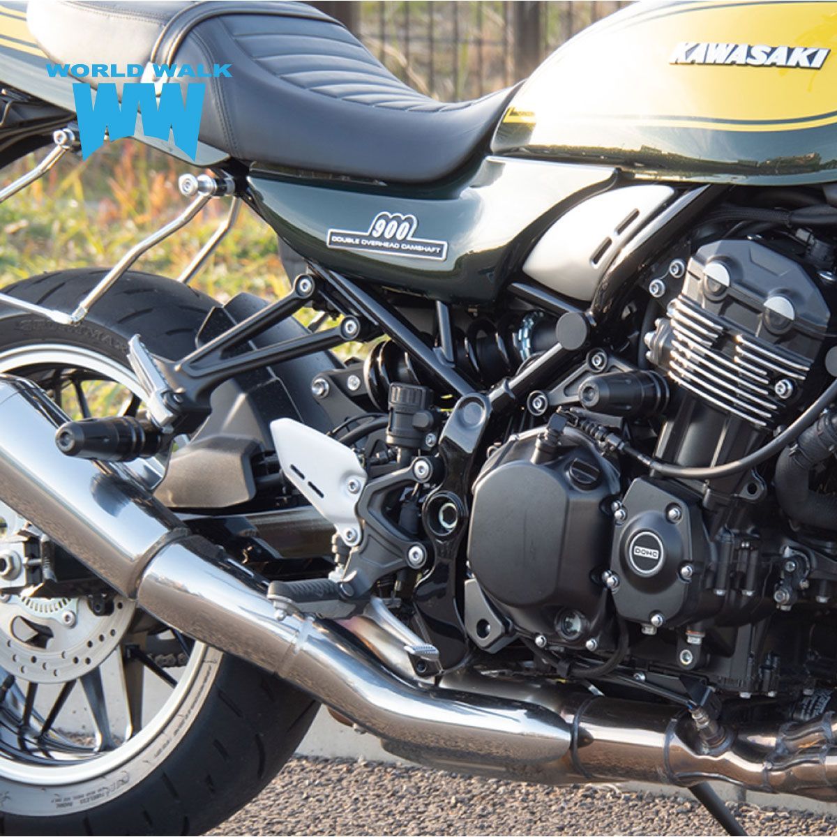 数量限定！訳あり国産 ワールドウォーク製 Z900RS用 マフラーガード アウトレット 送料無料 ガード スライダー バイク ダメージ 軽減 外装 ワールドウォーク あす楽