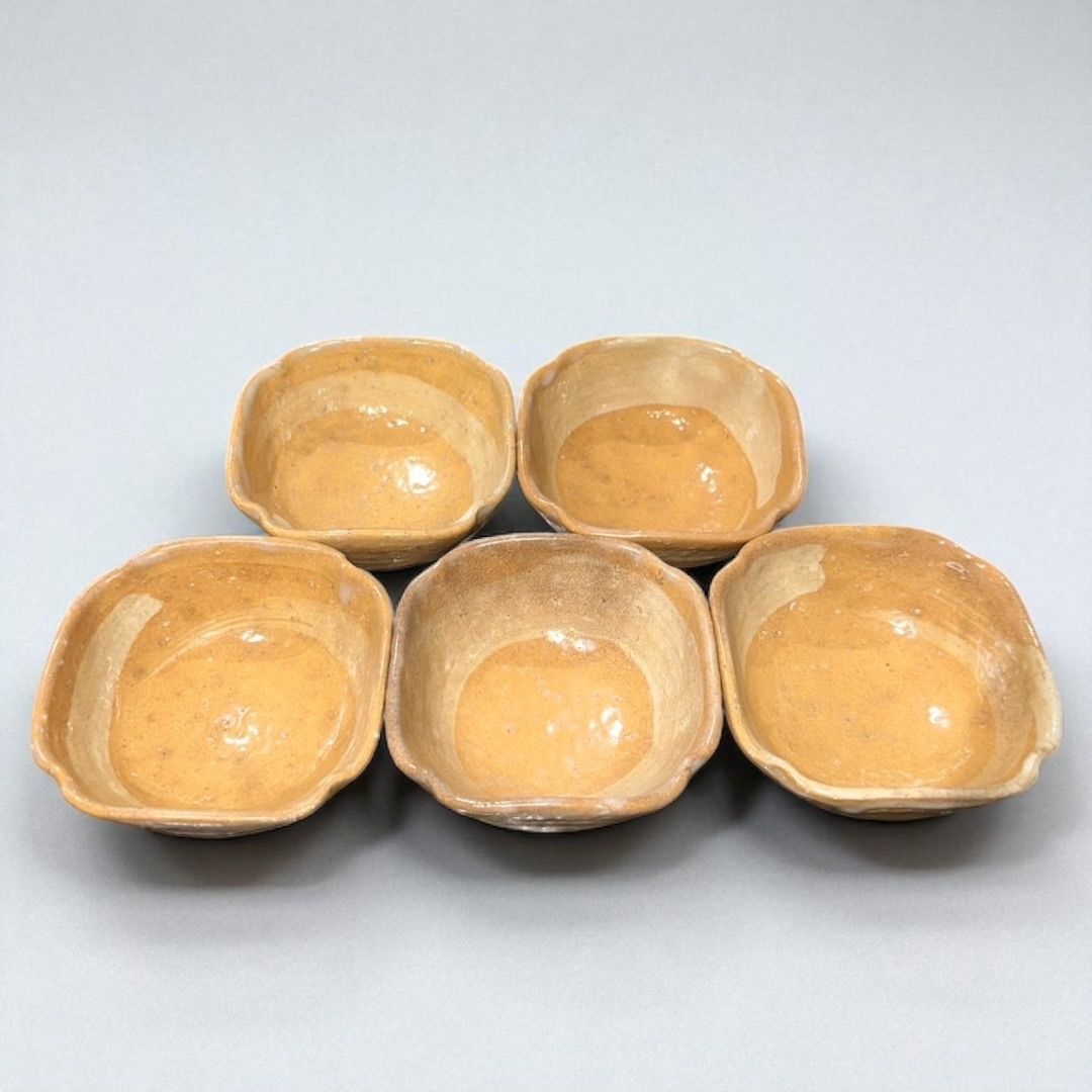 萩焼 向付 小高生峰作品 萩焼 5客セット 向付 アンティーク 骨董 小鉢 伝統工芸品 日本