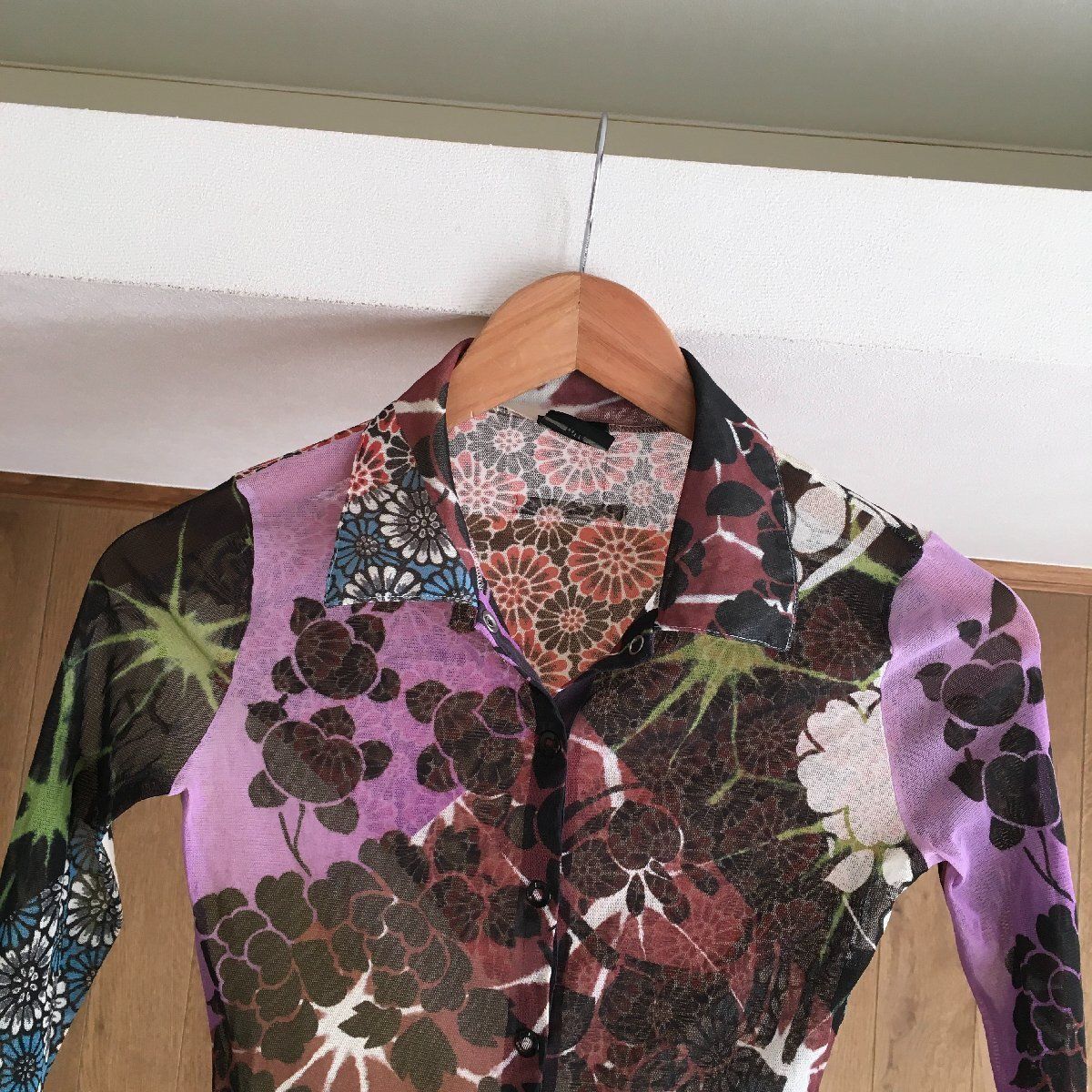 【さるこ】美品 ジャンポールゴルチエ チェック パワーネット ブラウス40 美品 JEAN PAUL GAULTIER FAMME ジャンポール・ゴルチエ パワー
