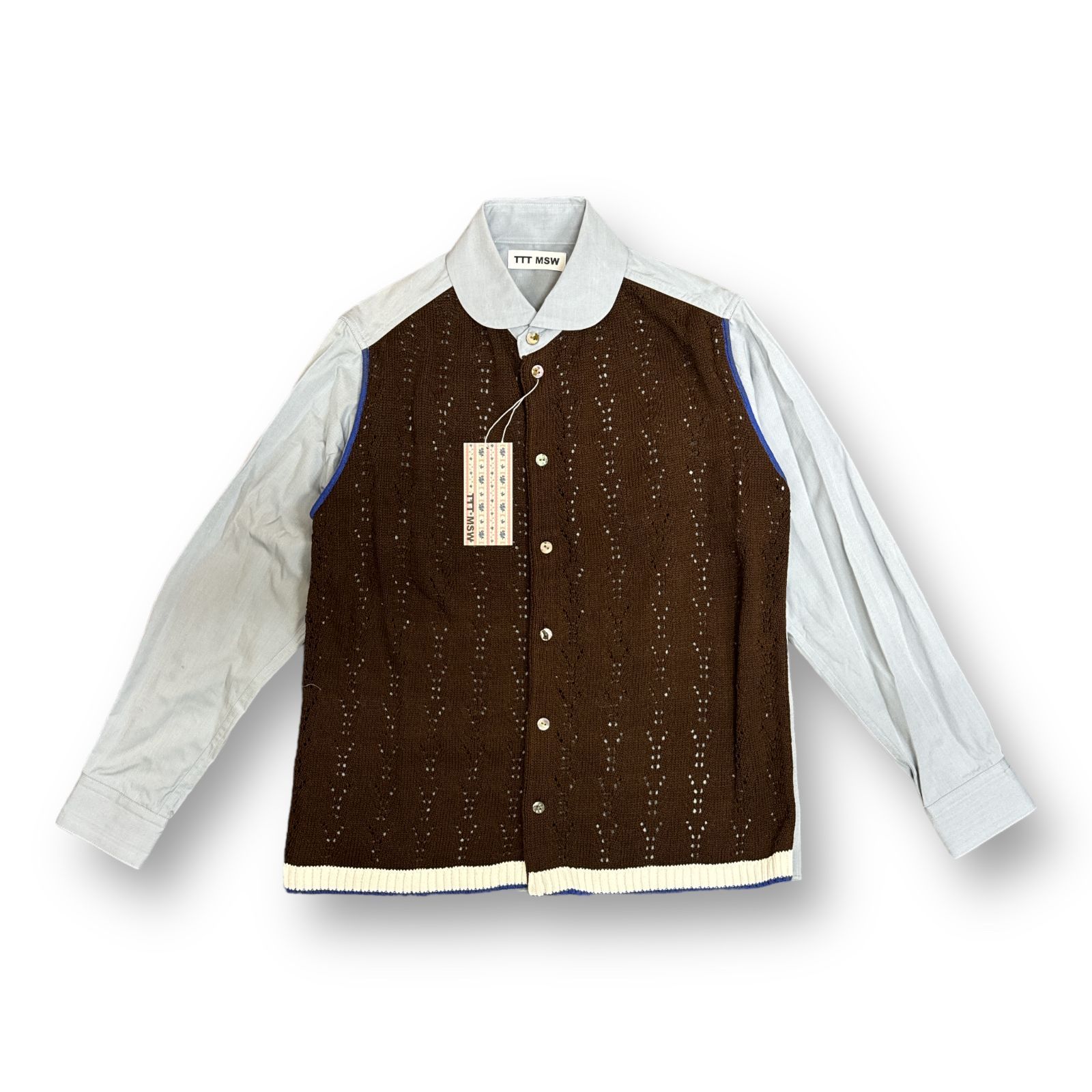 TTT_MSW 22SS ティー ニット カーディガン ドッキングシャツ M 楽天市場】ティー・TTT_MSW 22SS Knit Cardigan Docking Shirt