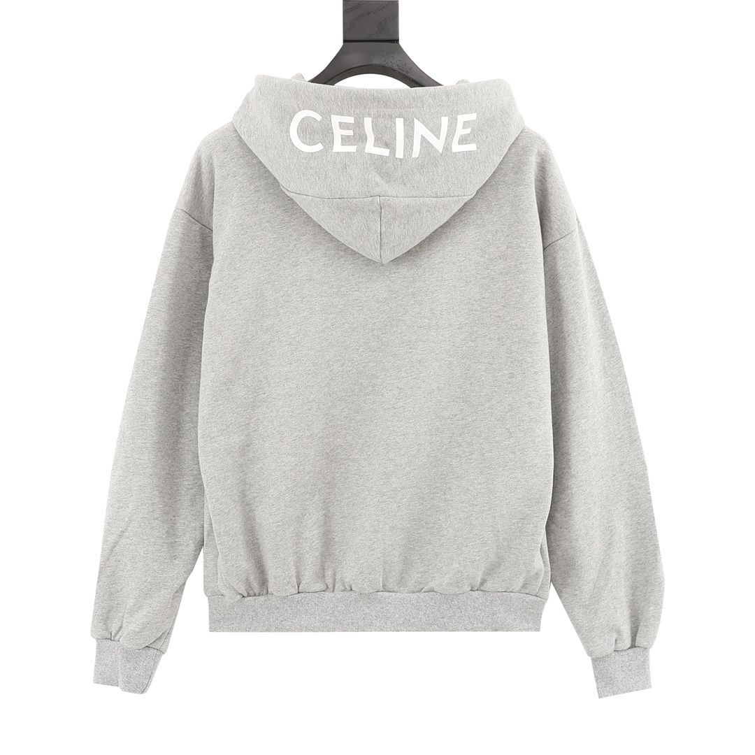 CELINE - CELINE セリーヌ パーカー グレー コットンフリースフーディ ロゴ入りの通販 by m.yog248｜セリーヌならラクマ