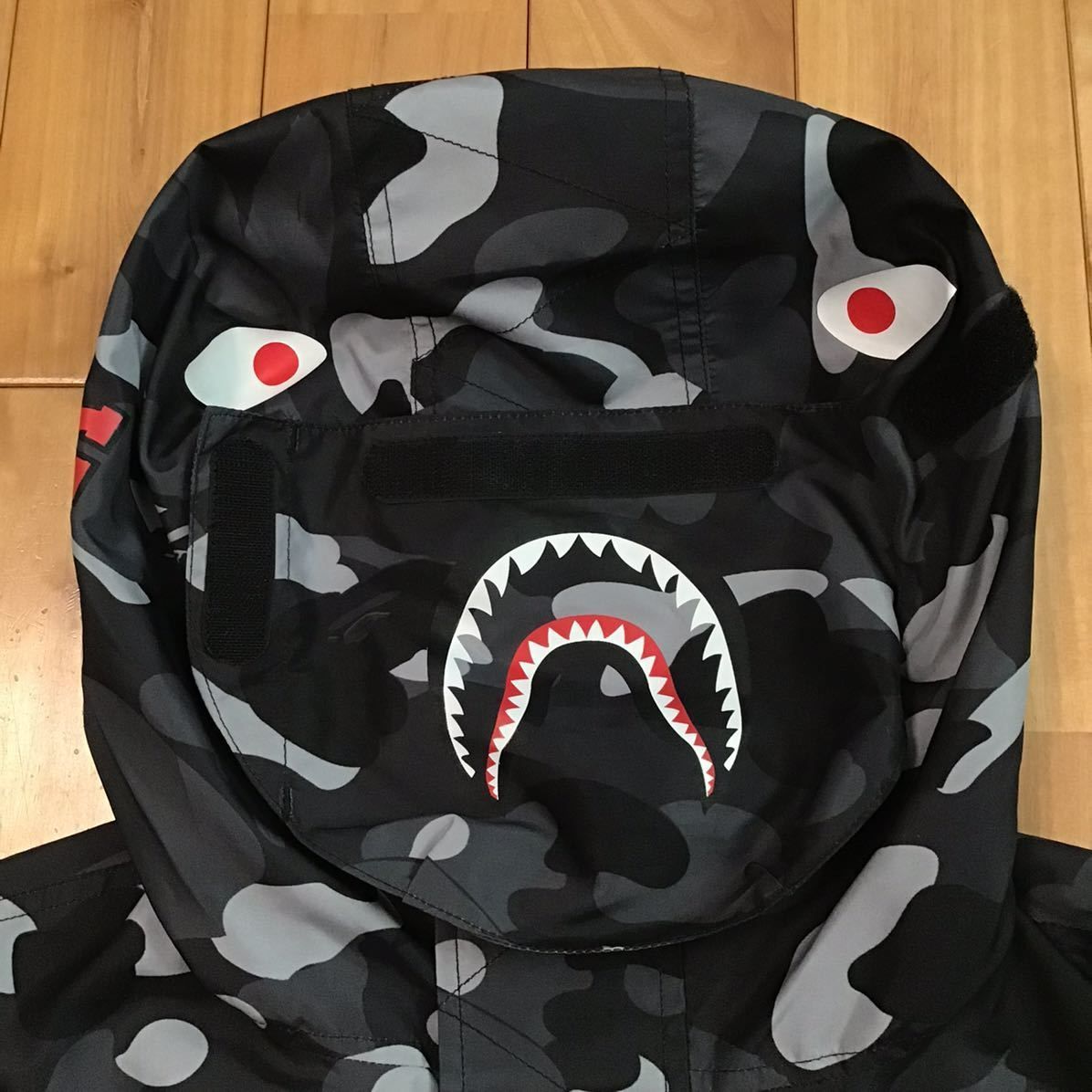 ★美品★ GRADATION CAMO SHARK HOODIE MASK JACKET Mサイズ a bathing ape BAPE シャーク  パーカー マスク ジャケット エイプ ベイプ