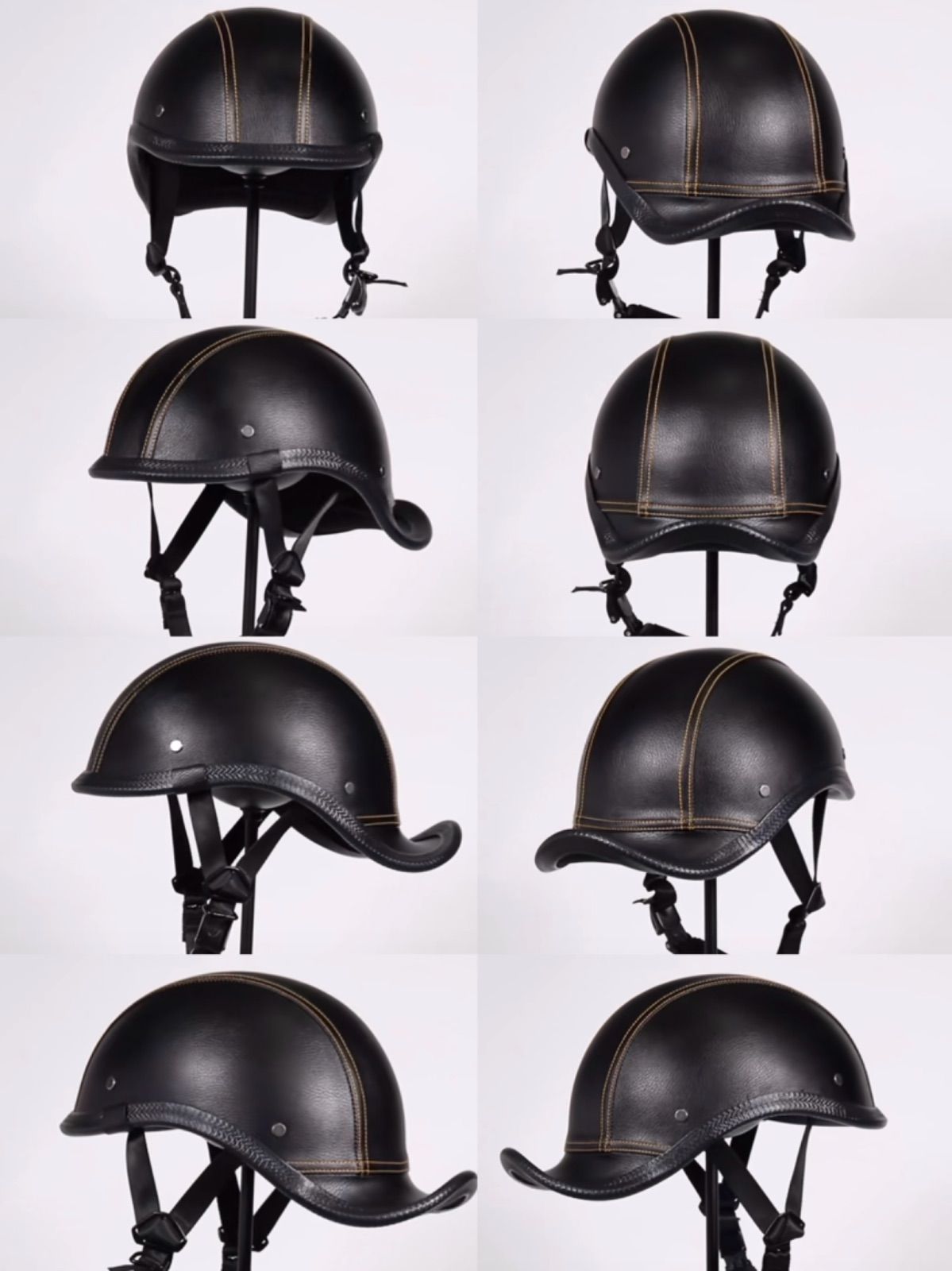ヴィンテージ風 半キャップヘルメット｜レザー調仕上げ・燕尾デザイン・軽量モデル ヴィンテージ風 半キャップヘルメット｜レザー調仕上げ・燕尾
