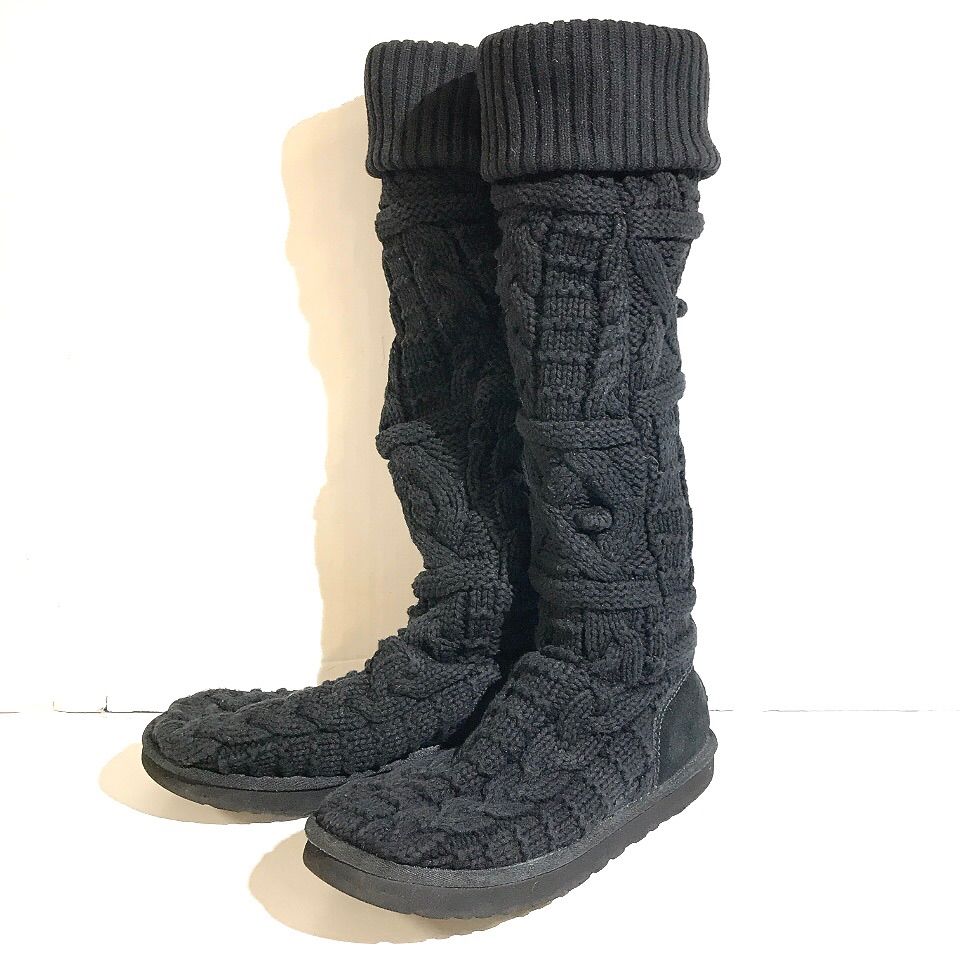 UGG Australia アグ オーストラリア ニット ロングブーツ 黒 