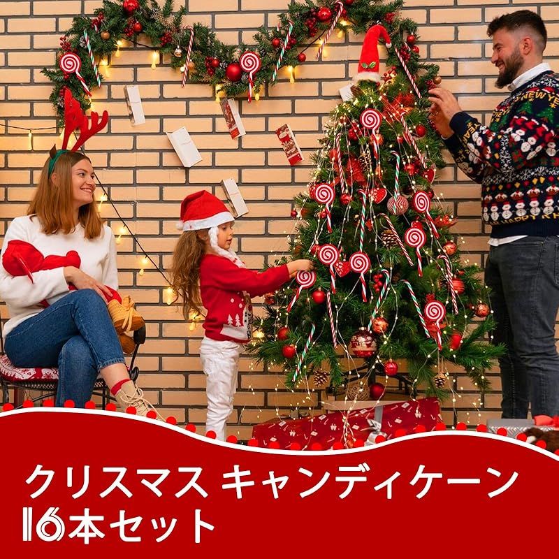 DRERIO クリスマス飾り オーナメント16本セット プラスチック製
