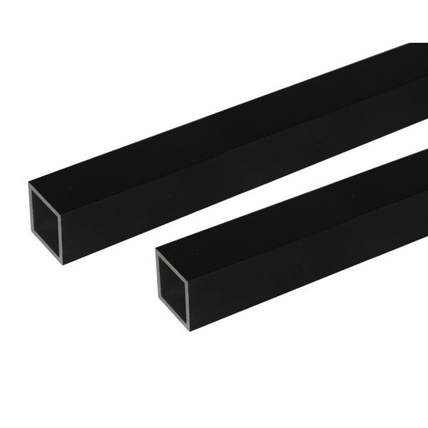 14営業日以内発送 ハイロジック 3100441 アルミ角パイプ 2 m 2．0 x 50 mm ブラック 2入 販売不可