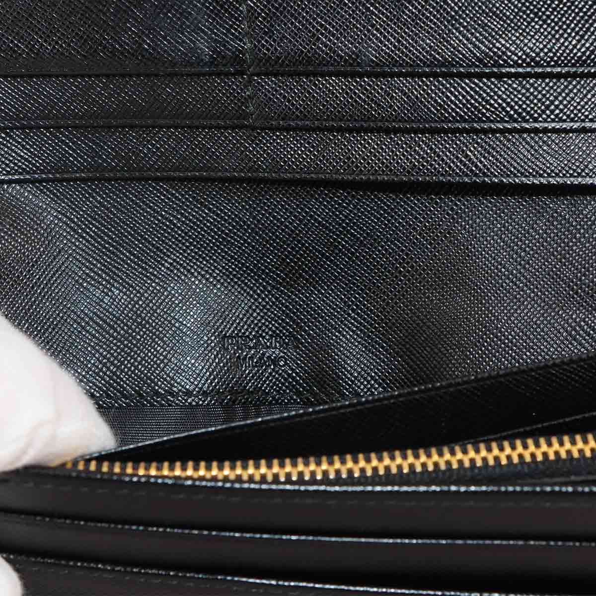 プラダ PRADA リボン 二つ折り 長財布 サフィアーノレザー