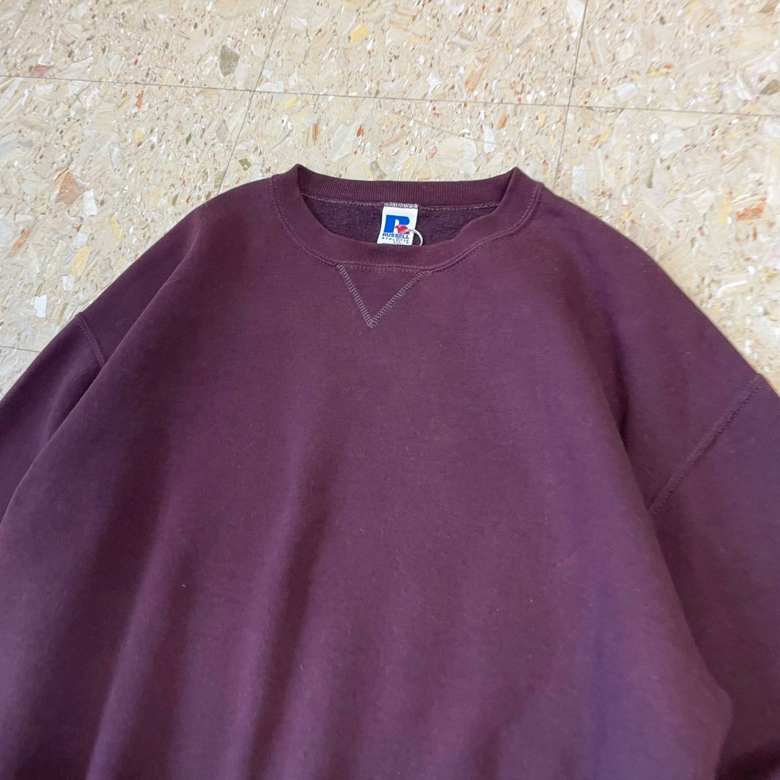 USA製 90s Russell 無地 plain ボルドー 1100 - 古着 90s USA製 