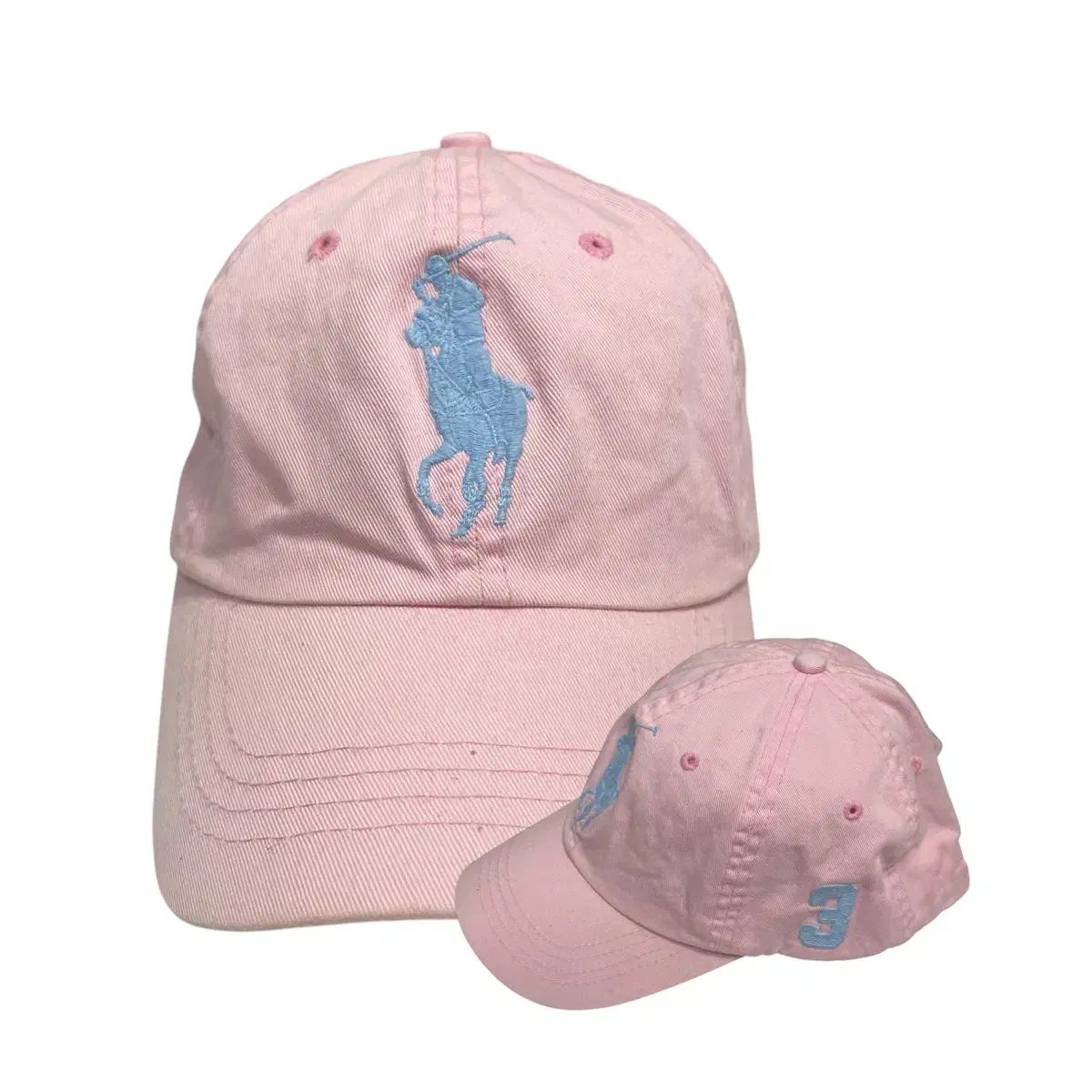 POLO Ralph Lauren（ポロ） ピンク スカイブルー ポイント ボールキャップ 帽子