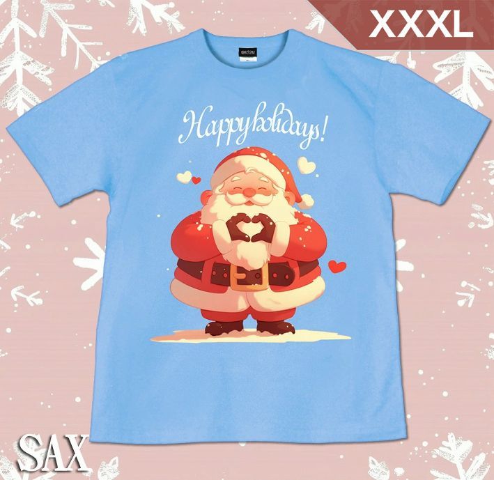 GENJU XXXLサイズ クリスマス サンタクロース  スポーツジム イベント ハート メンズ Tシャツ 半袖 Dear you 